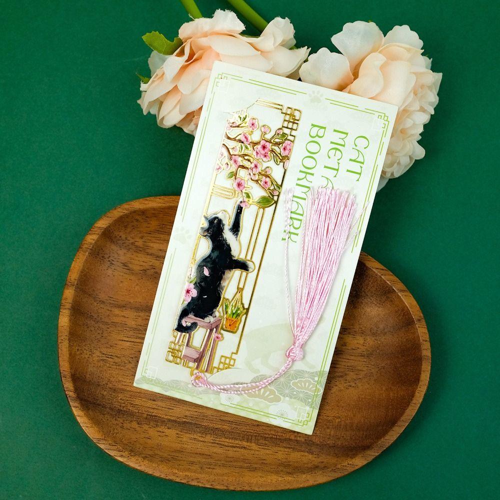 Metal Metal Hollow Bookmark With Tassel Book Page Marker Creative Book Page Holder Book Lovers