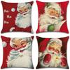 Festive Christmas Pillow Case With Elegant Linen Cushion Cover For Home Decor