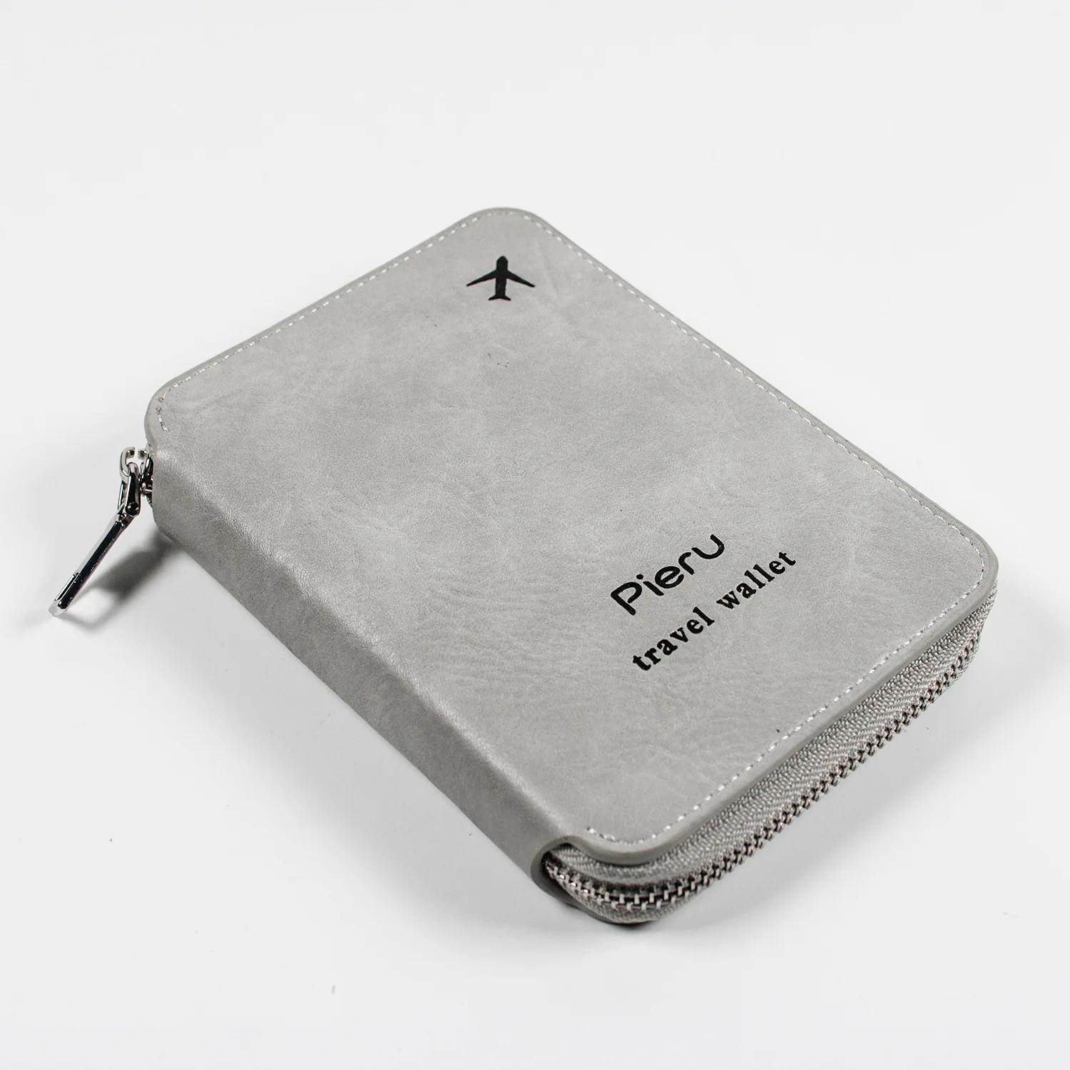 

МОДНЫЙ Многофункциональный держатель паспорта с защитой от кражи Rfid, сумка для документов, дорожный кошелек, сумка для хранения на молнии, кожаный чехол, держатель паспорта