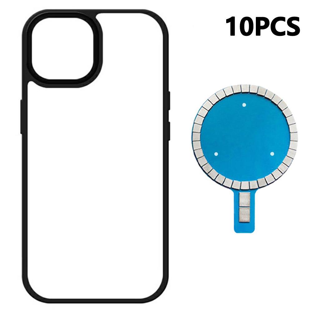 

10Pcs For iPhone 12 Pro Max Case DIY Blank Heat Transfer TPU+PC Phone Back Cover with Magnetic Ring As Shown A