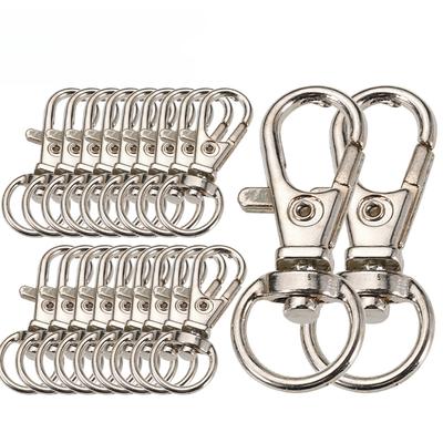 1/5/10/20pcs Gold Silver Plated Lobster Clasp Hooks Split Key Ring Swive  for Jewelry Findings Making DIY