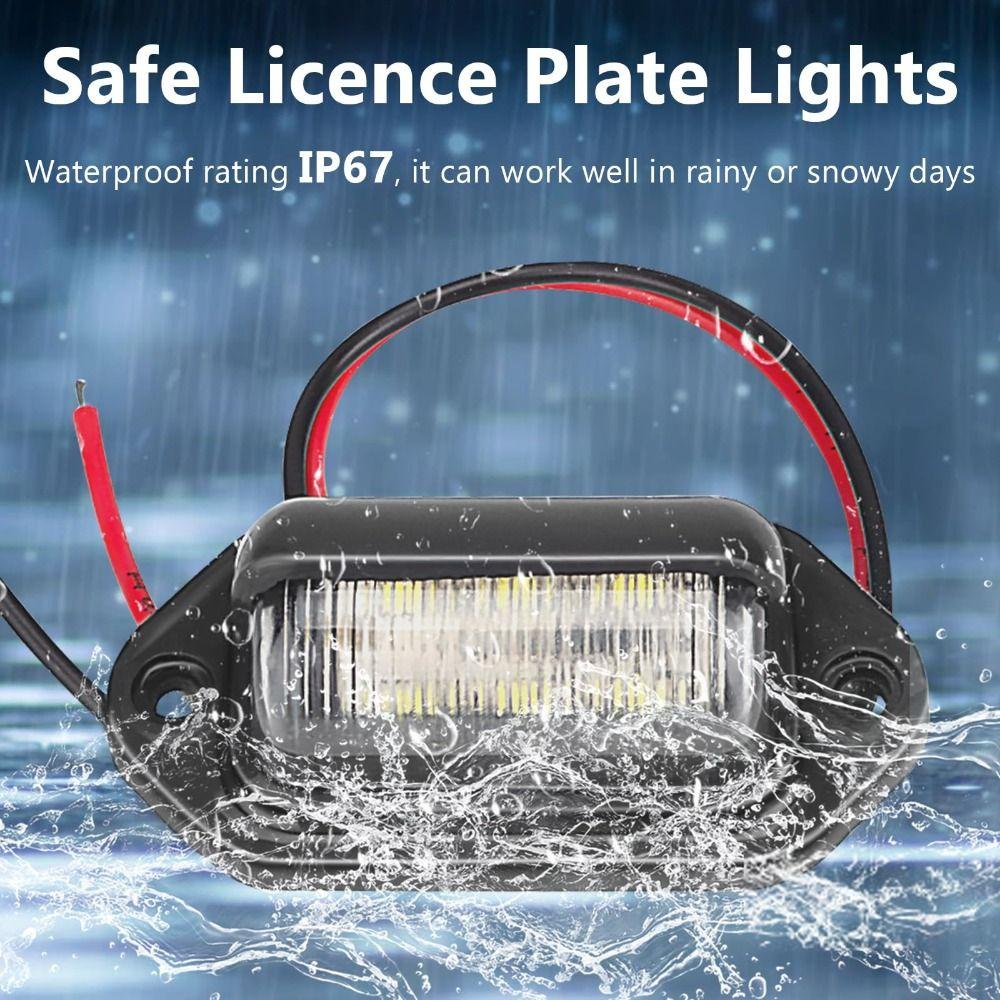 2Pcs Universal LED License Plate Light Waterproof Traffic Light Truck RV Trailer