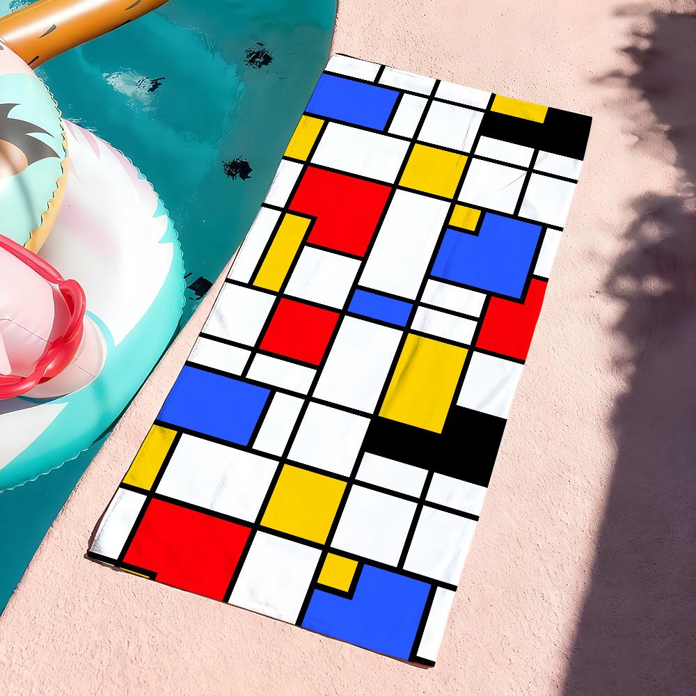 Art M-Mondrian Handtuchtrockner Badetuch Anwendbar für Leichtes Schwimmen Camping Yoga Strand Aus