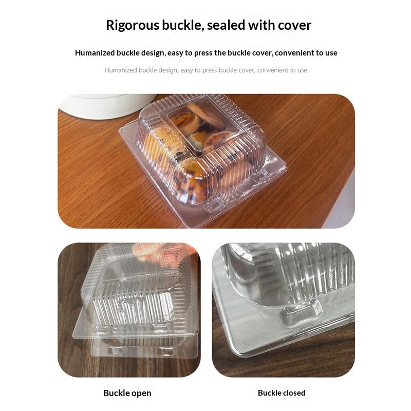 20/100/200Pcs Transparent Plastic Cake Box With Flip Cover Square Dessert Box Wedding Party Mousse Fruit Cake Food Packing Boxes