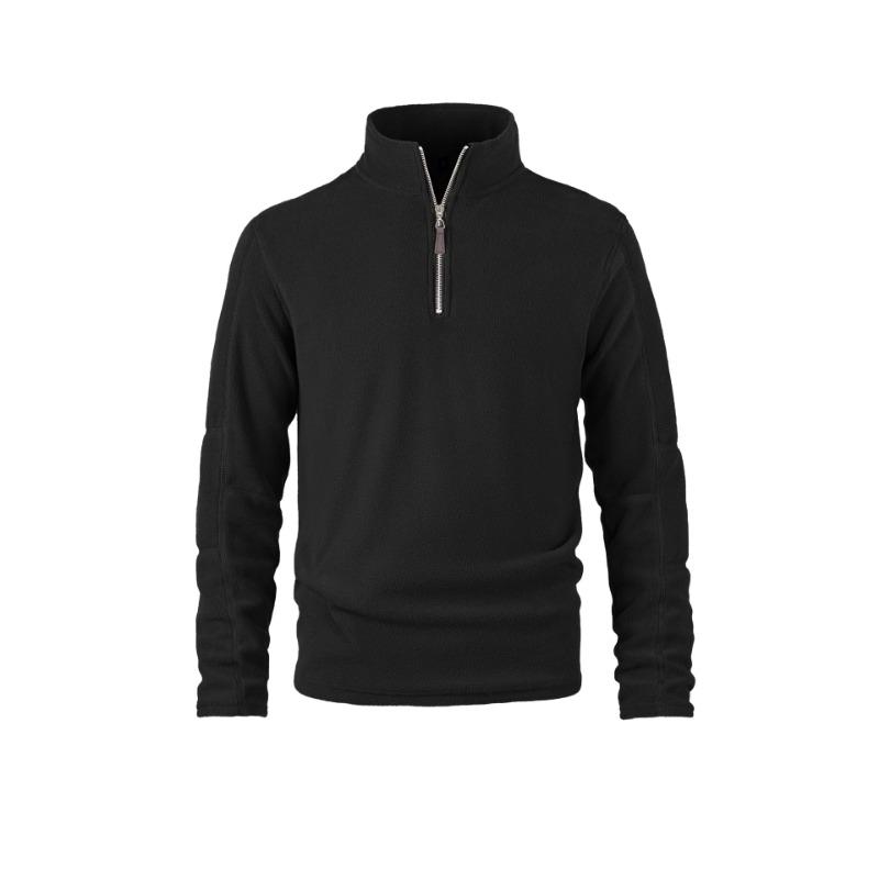 

Men s Thermal Half Zip Sweater with Ribbed Cuffs for Outdoor Daily Wear S чёрный