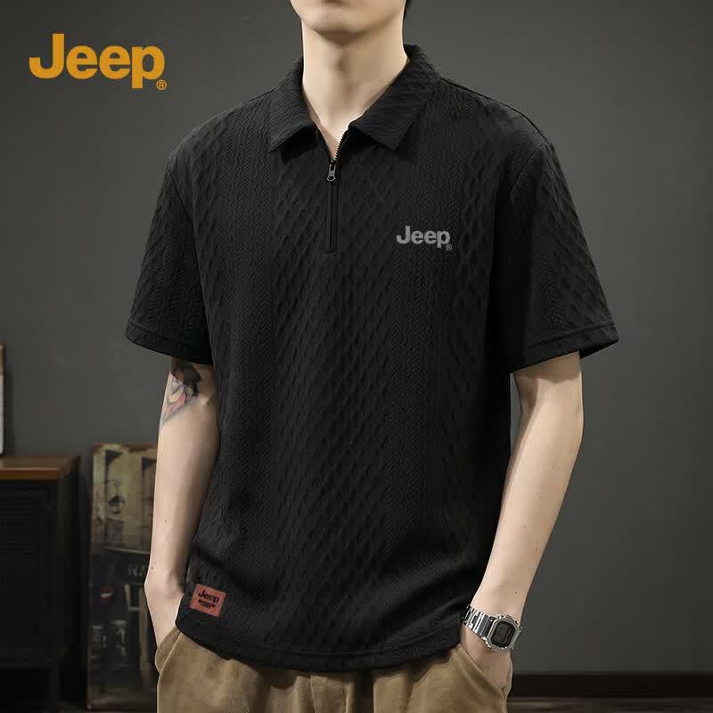

JEEP Men s Summer Loose Fit Polo Shirt L