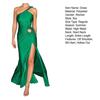 Women Evening Dress Slant Neck Off Shoulder Split Hem Skinny Backless Sleeveless