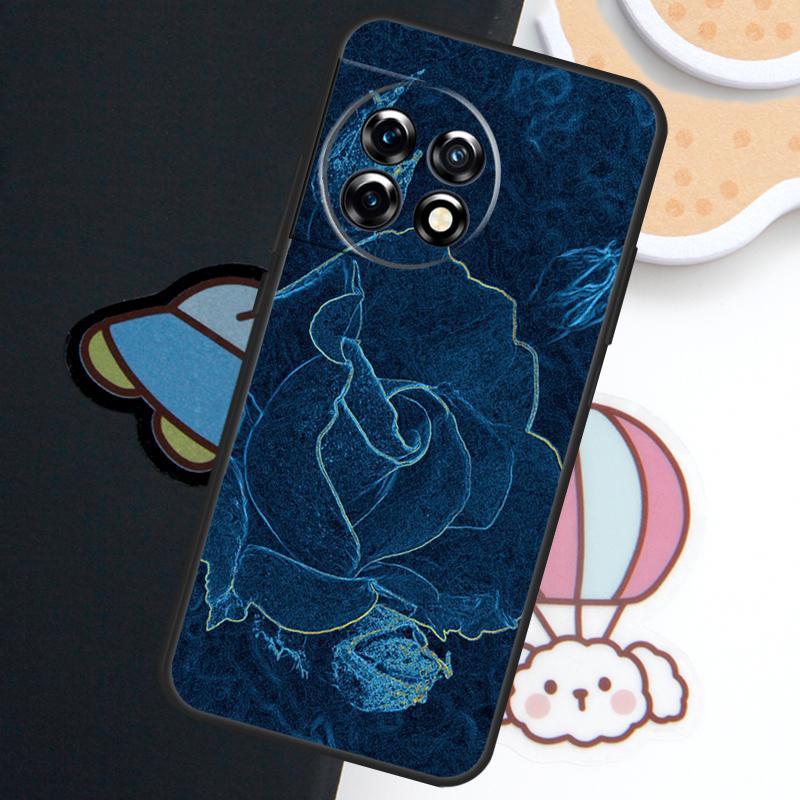 Blue Rose Art Case For OnePlus Nord 5 CE 3 4 Lite N20 N30 OnePlus 15 13 12 11 10 Pro 10T 12R 13R 15R Cover