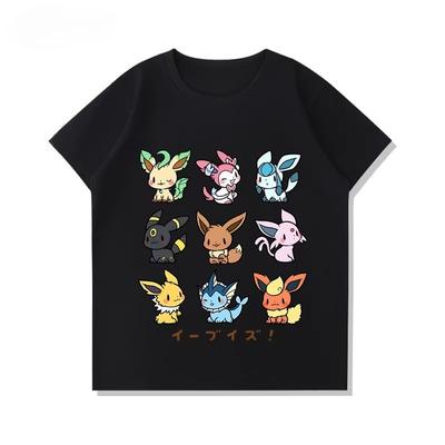 Vasaros naujas Pikachu paveikslėlio spaudos vaikų gryno poliesterio marškinėliai, berniukams ir mergaitėms, patogūs ir pralaidūs orui vaikų marškinėliai