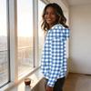 Women's Fashion Long Sleeve Plaid Print Hoodie Pullover with Casual Top