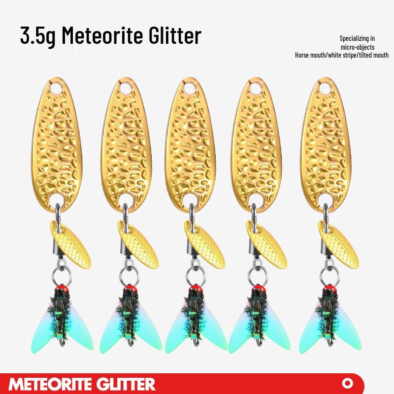 Meteorite Stone Micro Lure: Spinning Sunflower Seed Sequin Hook for Fly Fishing, Rigged for Mandarin Fish with White Stripes