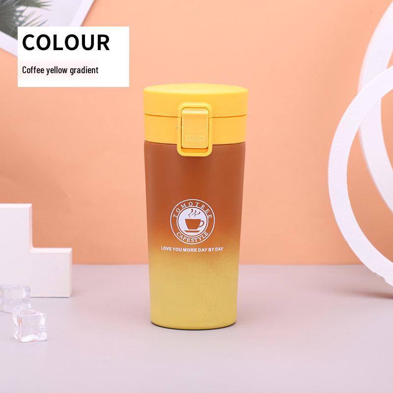 Erste Generation Edelstahl doppelwandig isolierter Kaffeebecher für das Auto - Tragbares Pop-up-Design