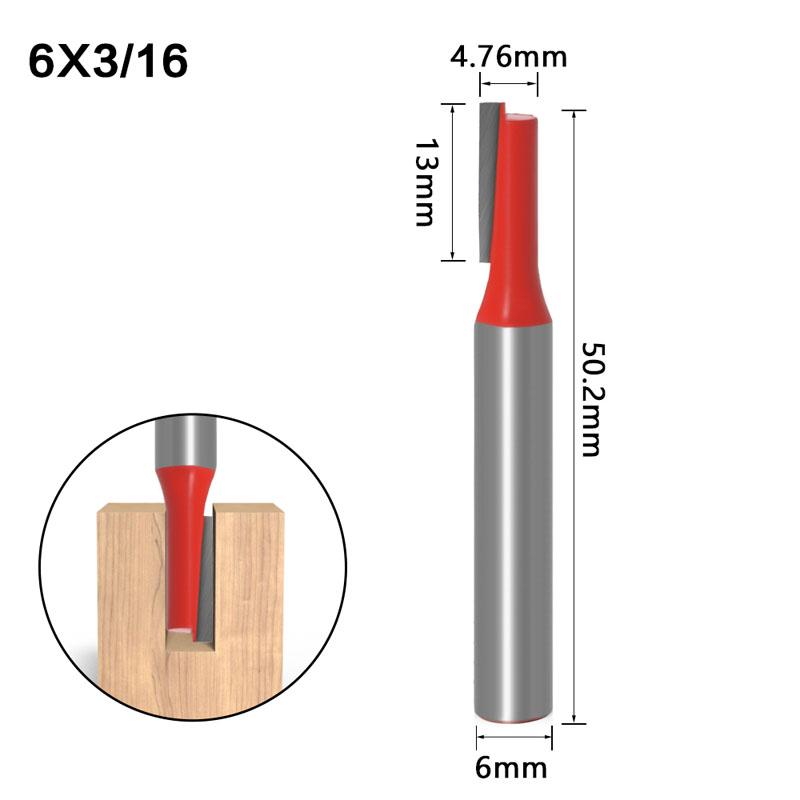 1/7 stücke Einzigen Doppel Flöte Gerade Bit 6mm 1/4 zoll Schaft Fräser für Holz Wolfram Hartmetall Router bit Holz Werkzeug