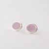 Rose Chalcedony Gemstone 925 Sterling Silver Jewelry Handmade Stud Earrings 0.5" EE-178-20