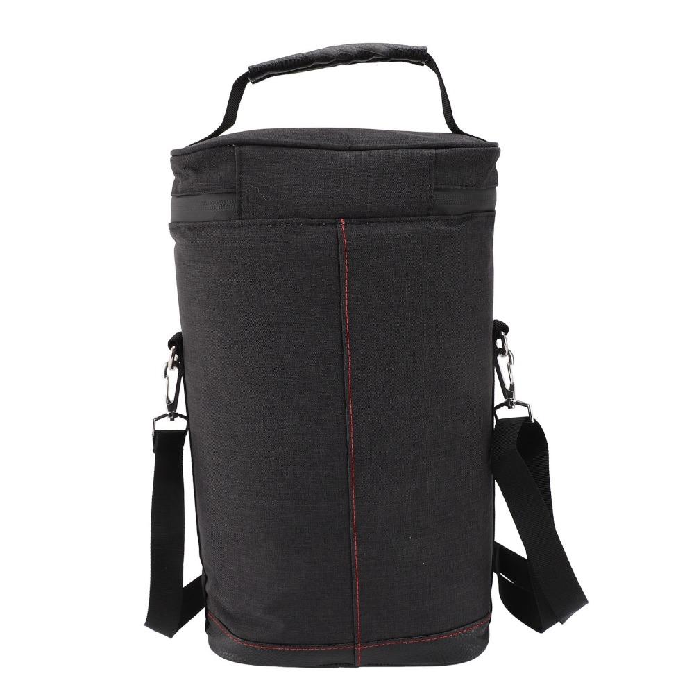 Canvas Material Wine Cooler Bag Black/Grey Insulated Wine Case Wine Protective Case For Travel