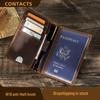 Black Angel Retro RFID Anti-Theft Leather Passport Holder with Pen Slot for Men and Women