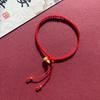 Red Handwoven Thin-Style Adjustable Lucky Couple Bracelet for Safety and Protection