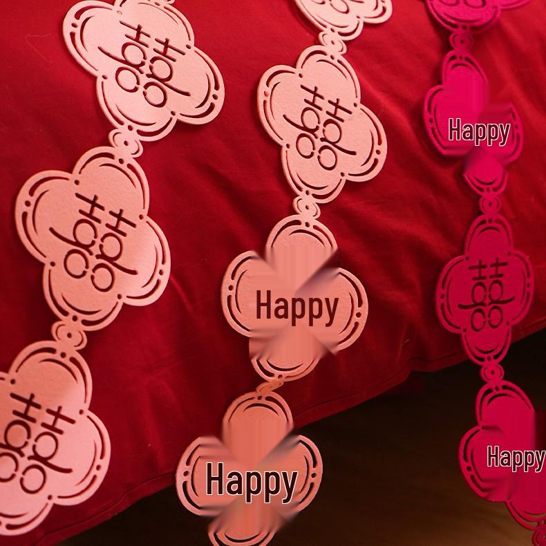 Xi Floral Long Strip Non-Woven Fabric Hanging Decoration for Living Room, Bedroom, or Wedding Entrance