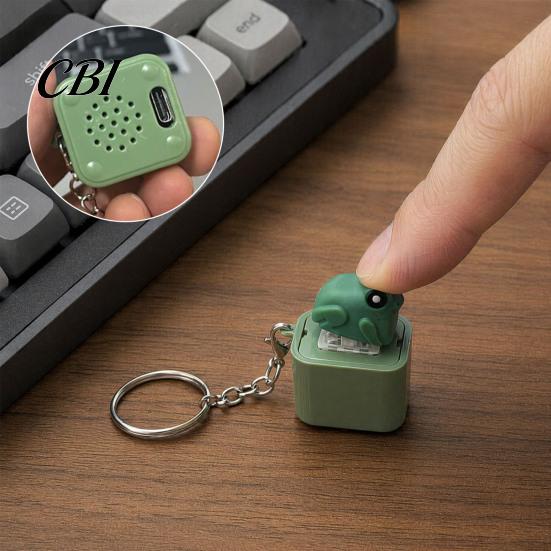 Decompression Keychain 1/2Pcs Seagull Mine Button Keychain, Rechargeable Fidget Clicker with Real Pocket-sized Stress Toy Sound & LED Light,