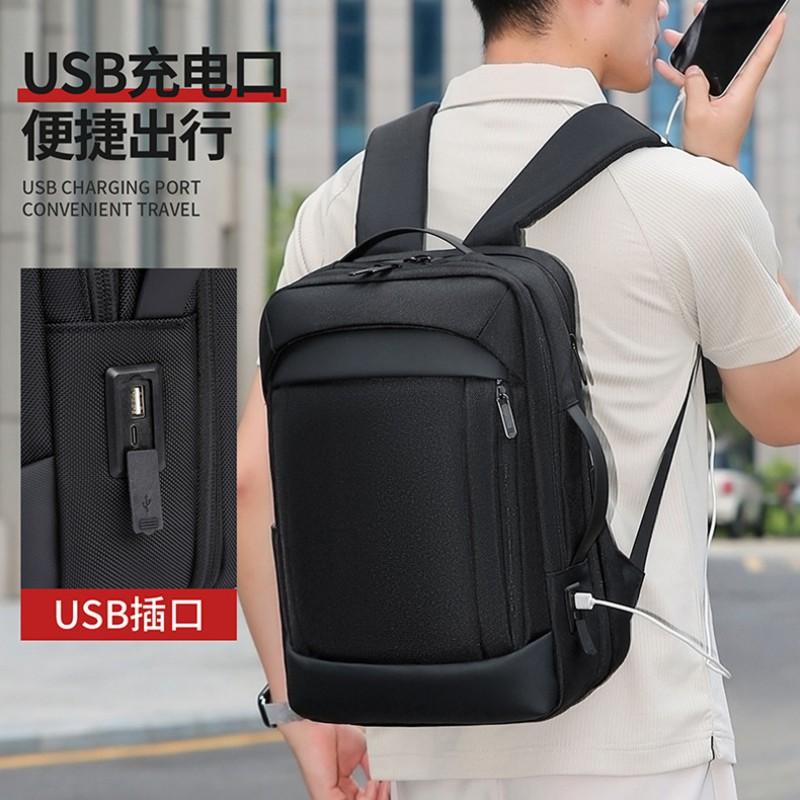 Unisex Business Travel Backpack Laptop Up To 15.6 Inch Water-Resistant Oxford Fabric Lightweight With Air-Cushion Straps