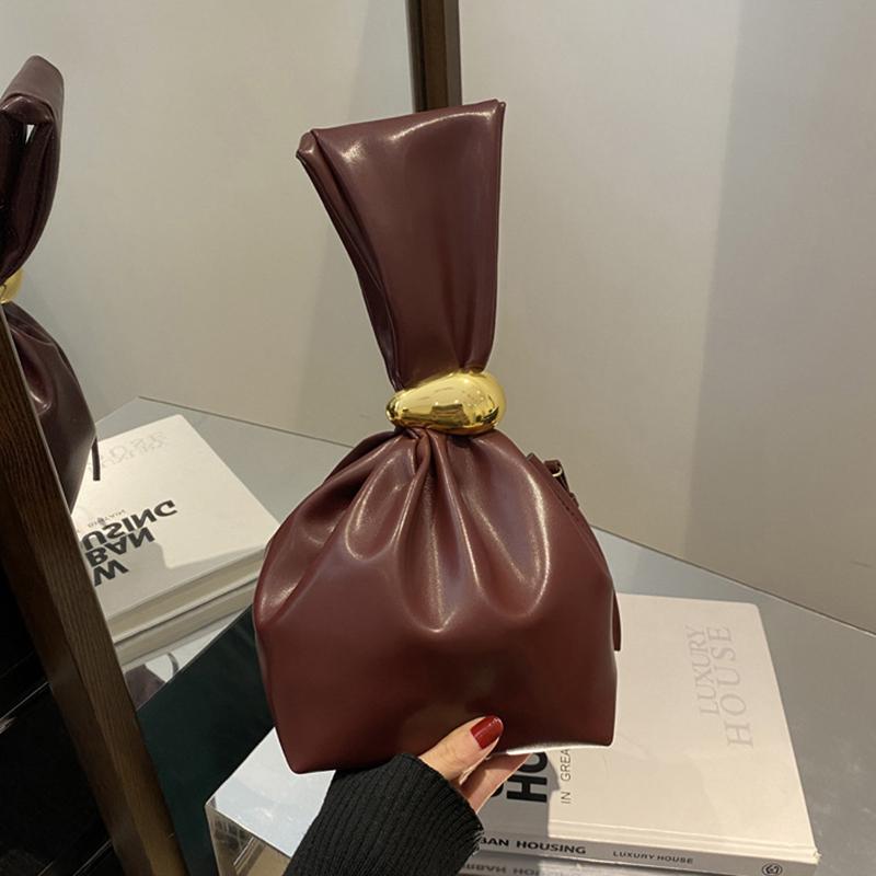 Mini Torba Podpachowa z Plisami ze Skóry PU dla Kobiet Designerska Damska Retro Torba na Ramię Torebki i Portmonetki