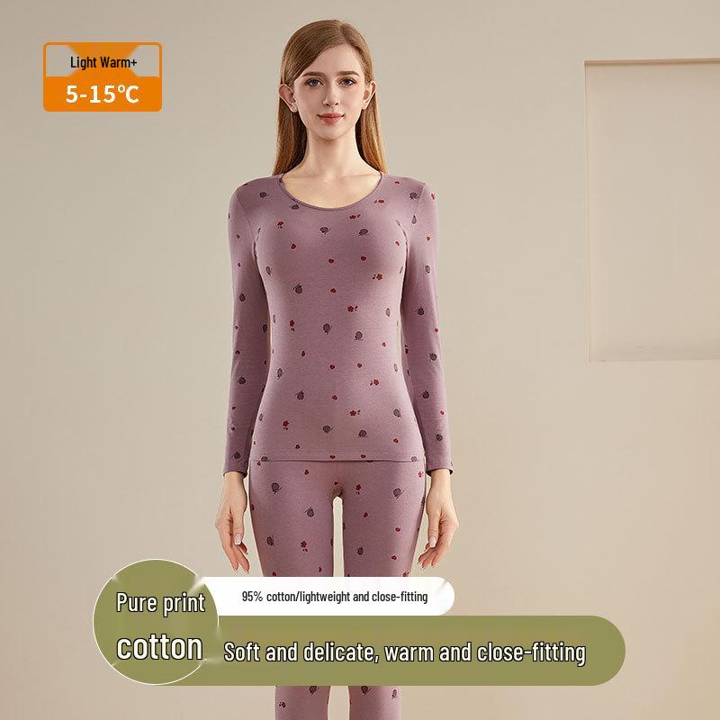 

Комплект женского термобелья из чистого хлопка: Набивной, Теплый, Вязаный Базовый Слой, Тонкие Кальсоны Студента. XL (120-140 jin)