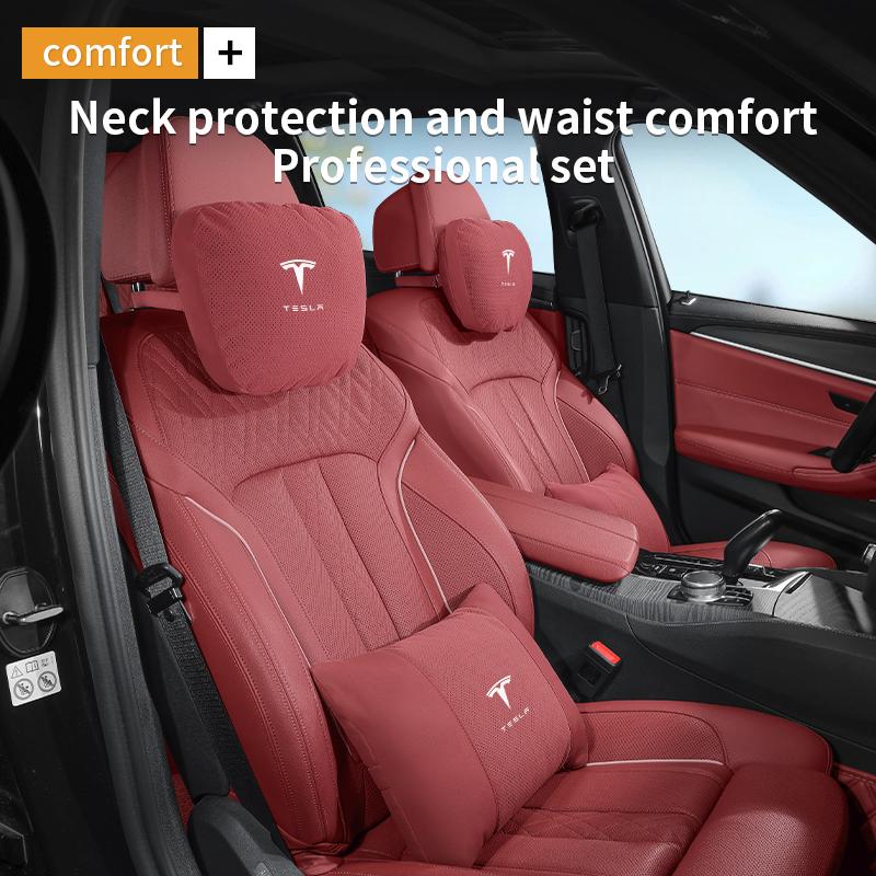 Car Headrest Neck Support Seat Lumbar Cushion Neck Pillow For Tesla Model 3 Model Y Model S Model X Auto Interior Accessories