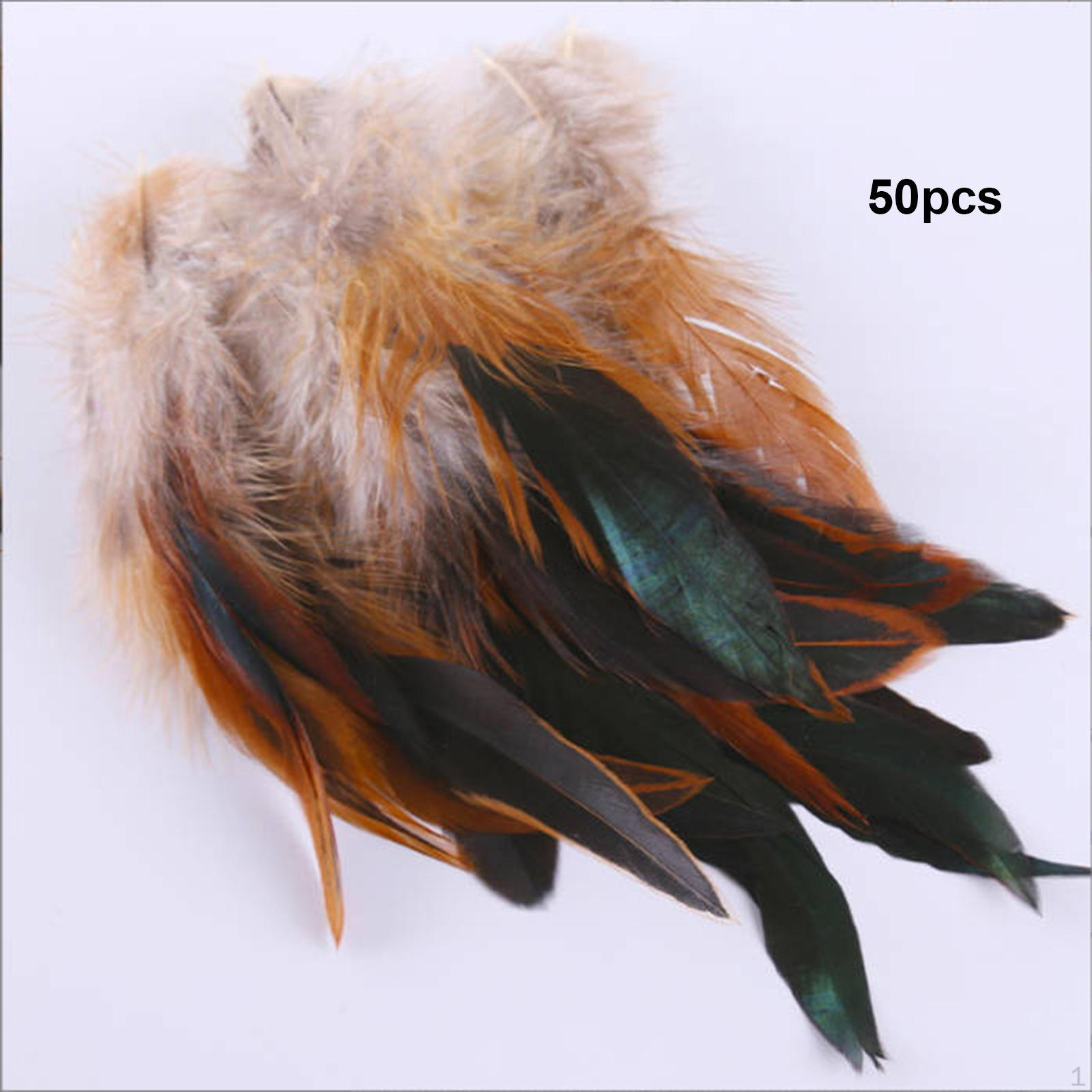 

50 шт. перья для поделок цвета аксессуары для рукоделия декоративные свадебные чёрный