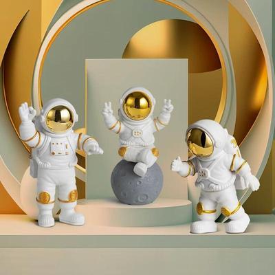 3Pcs Astronaut Action Figurine Home Decor Astronaut Statue Study Office Desk Decor Showpiece Gift Decoration