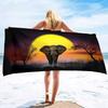 Microfiber Sand Free Beach Towel Quick Fast Dry Absorbent Oversized Lightweight Towels Blanket Swimming Bath Camping Elephant