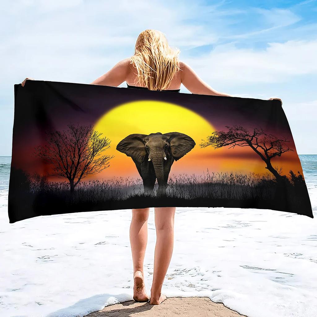 Microfiber Sand Free Beach Towel Quick Fast Dry Absorbent Oversized Lightweight Towels Blanket Swimming Bath Camping Elephant