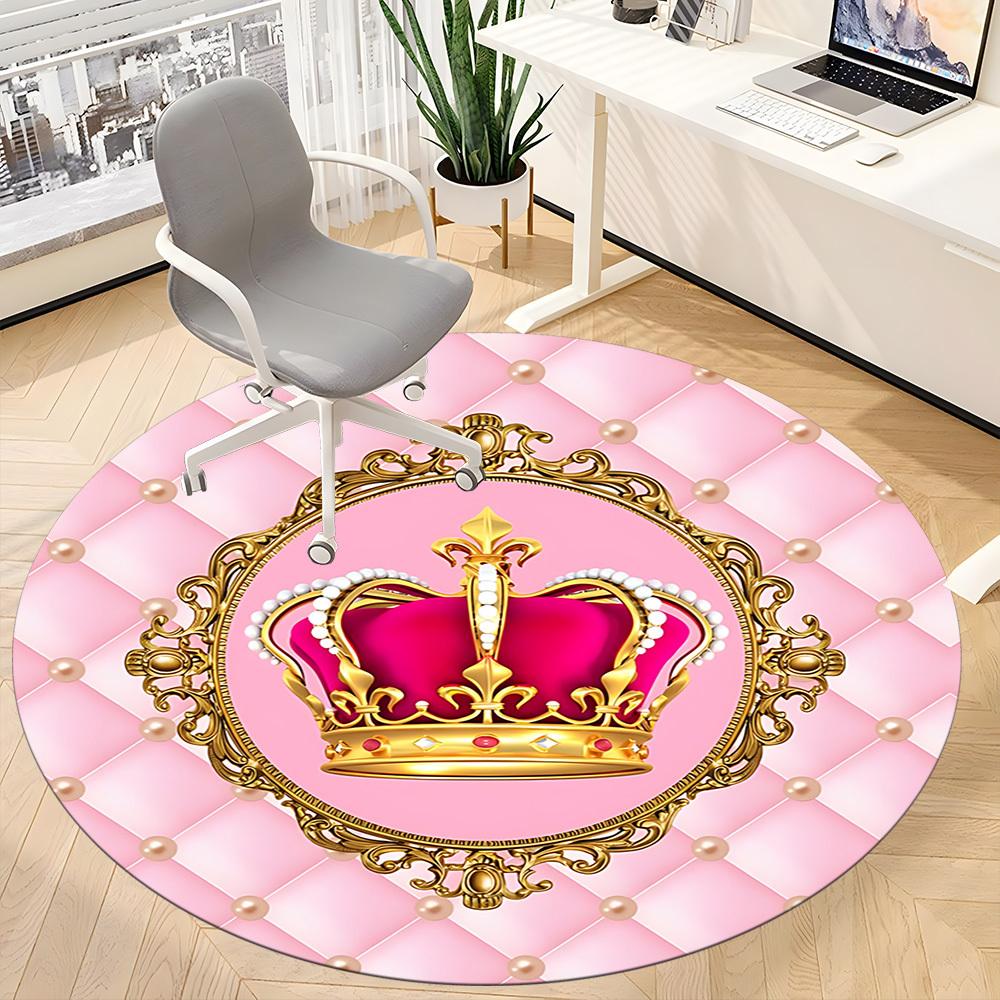 1pc Crown, Royal Chair Carpet for Office - Durable, Ideal for Chair Mats, Stylish & Functional Decorative Rug yy260130055