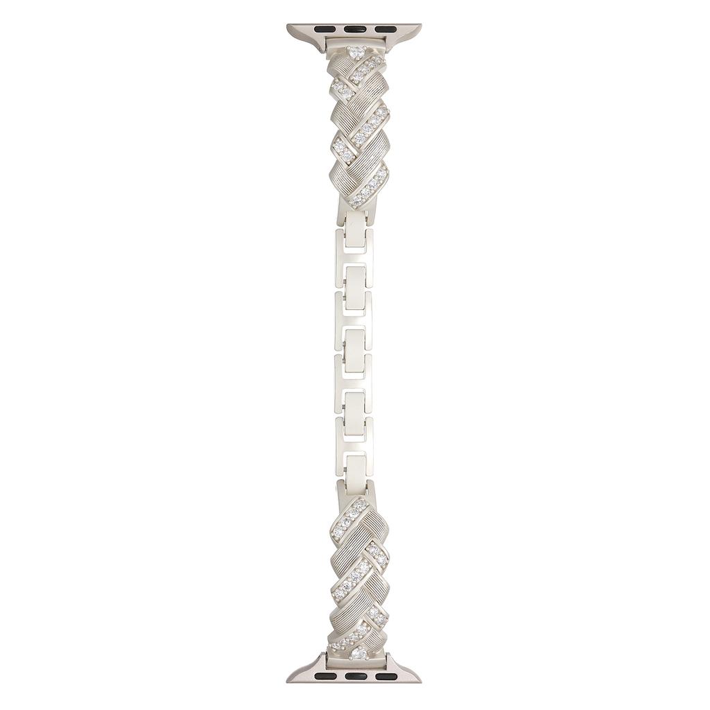 Měděný řemínek k hodinkám pro Apple Watch Series 10 Ultra 9 8 7 SE 6 5 4 3 2 1 46mm 49mm 45mm 44mm 42mm Náramek s kubickými zirkony ve tvaru klasu