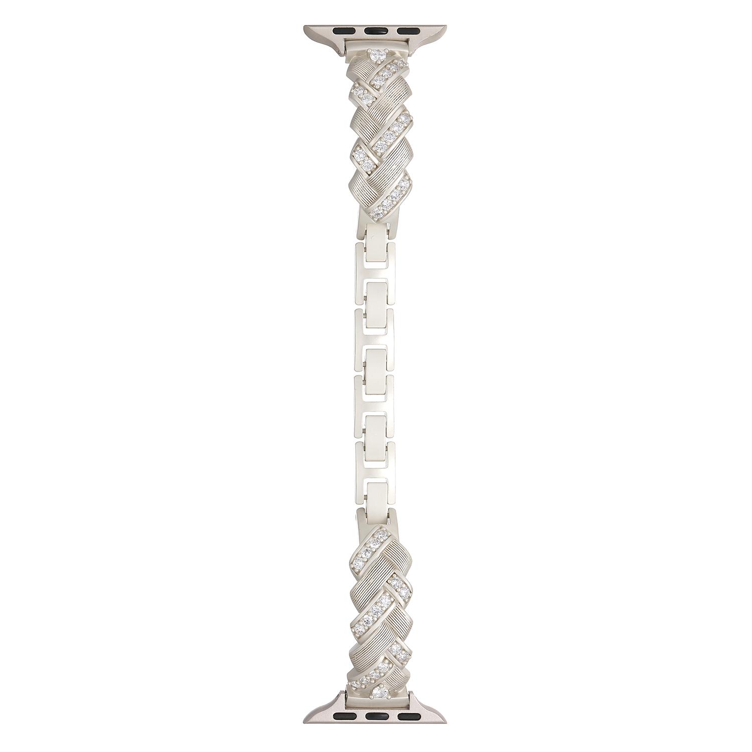 

Copper Watch Strap for Apple Watch Series 10 9 8 7 SE 6 5 4 3 2 1 42mm 41mm 40mm 38mm Wheat Ear Zircon Bracelet Band Starlight