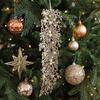 Christmas Tree Branches Ornaments Artificial Shiny Pendant With Pearl Christmas Glitter Stems For Holiday Birthday Party Offices