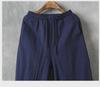 Men's Wide-Leg Cotton-Linen Harem Pants - Casual, Loose Fit with Cuffed Ankles, Ideal for Spring/Summer Fashion.
