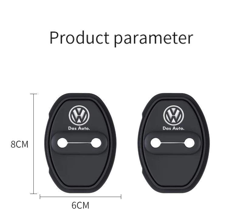 T244pcs Silicone Car Door Lock Cover For Volkswagen VW Scirocco Beetle CC Touareg Golf R Touran Polo T-ROC GTD Interior Accessorie