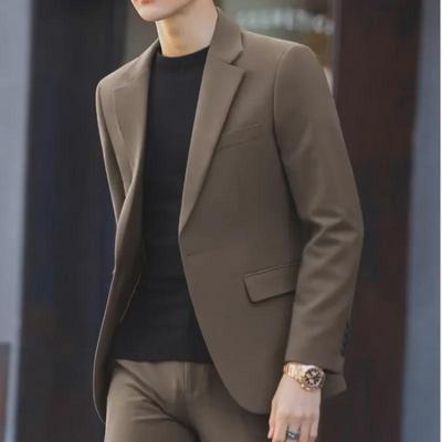Chaqueta de Traje de Una Pieza para Hombre, Solapa Plana, Manga Larga, Color Sólido, Estilo Casual de Moda Otoño 2022.