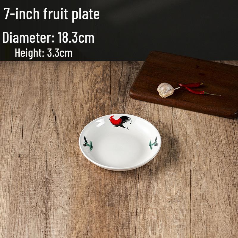 Rooster Series Traditional Oval Ceramic Fish Plate for Hotels & Restaurants