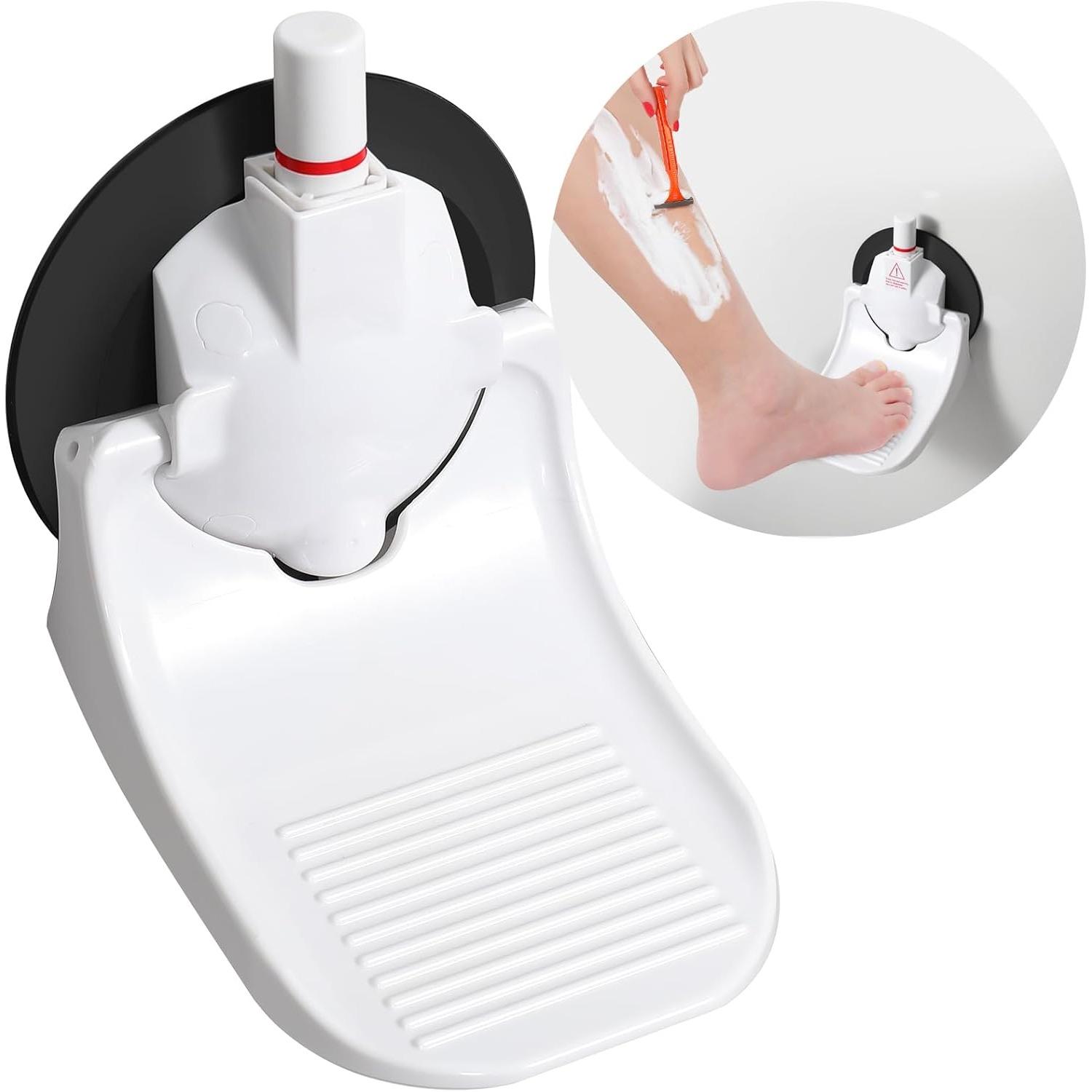 

Shower Foot Rest for Shaving Legs with Upgraded Industrial Suction Cup, Only Fit Smooth & Non-Porous & Bigger 5.2 Inches Tile Wall, White, Pack of 1 білий