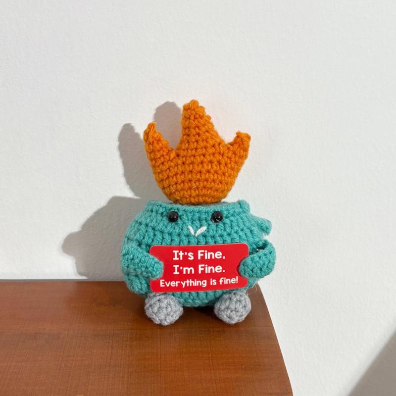 Crochet Pocket Hug Hand-woven Positive Energy Dolls Finished Alien Ornaments Knitted Crafts Desktop Miniature Mother's Day Gifts
