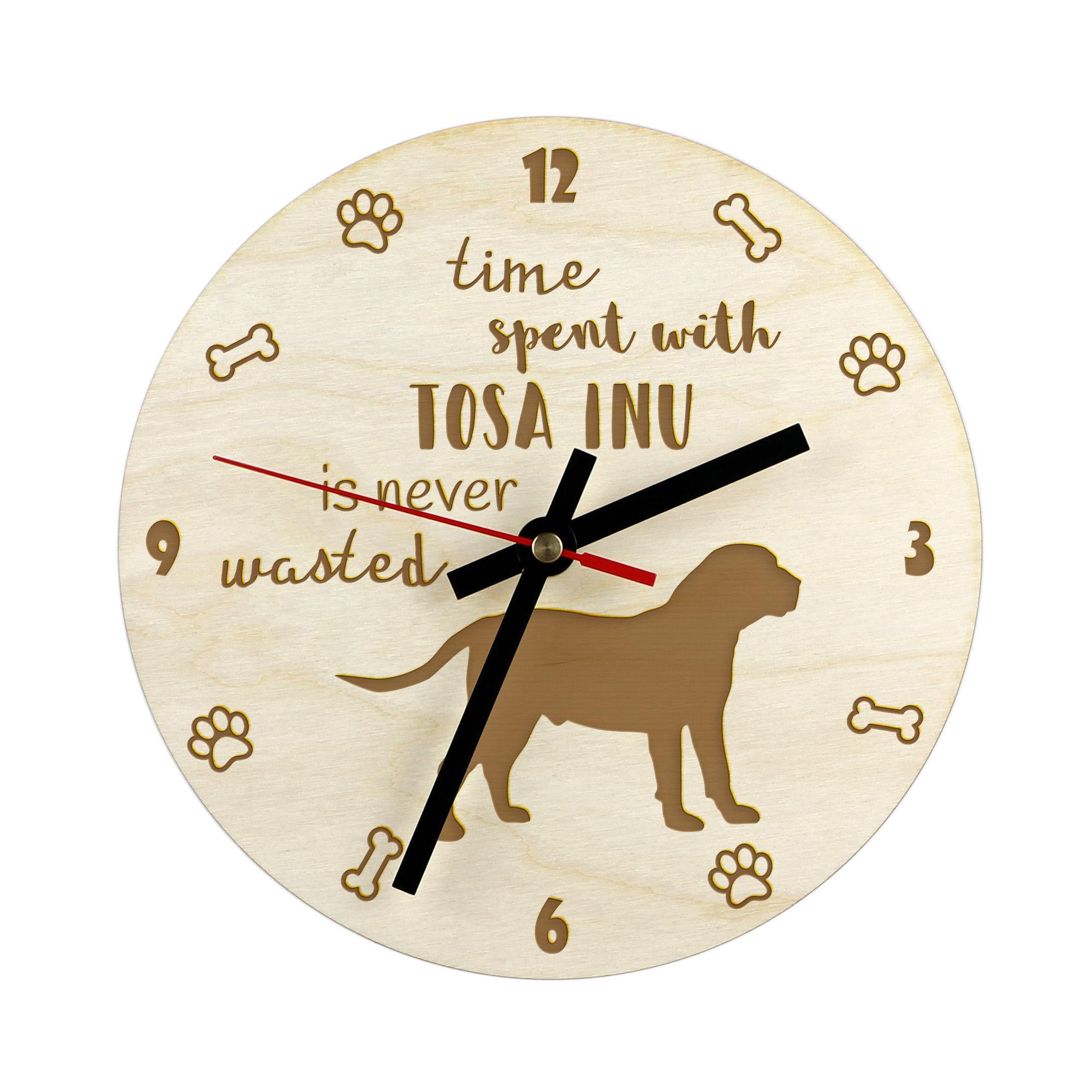 

Tosa Inu, Tosa-Ken, Japanese Mastiff - clock with dog, wooden clock with engraving, personalised clock by Art-Dog