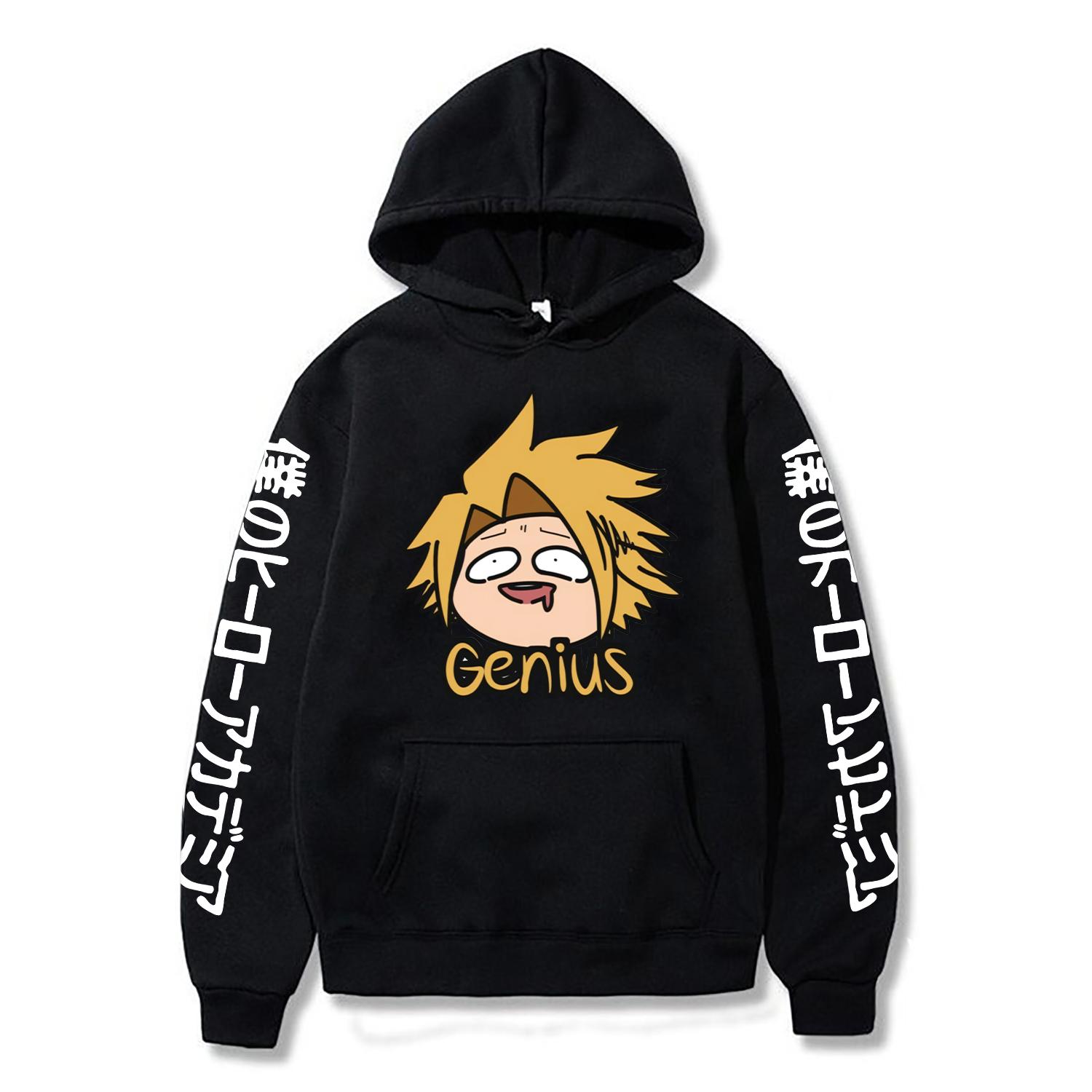 

Аниме My Hero Academia Denki Kaminari Kawaii мультфильм женские толстовки Harajuku Boku no Hero Academia мужские толстовки с длинными рукавами 4XL ясень черный
