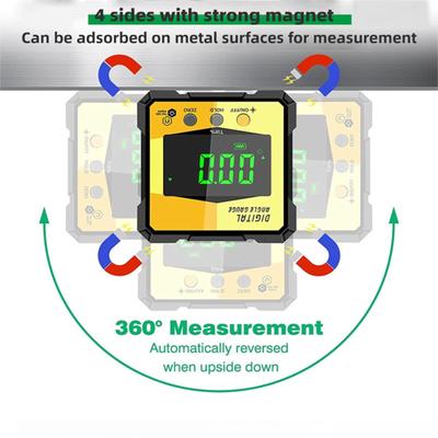 Digital Level Angle Gauge 360° Mini Measuring Digital Inclinometer With Magnetic Base Electronic Universal Bevel Protractor