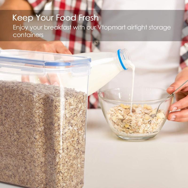 4L Large Plastic Airtight Canister Set Kitchen Food Storage Containers Grains Snacks