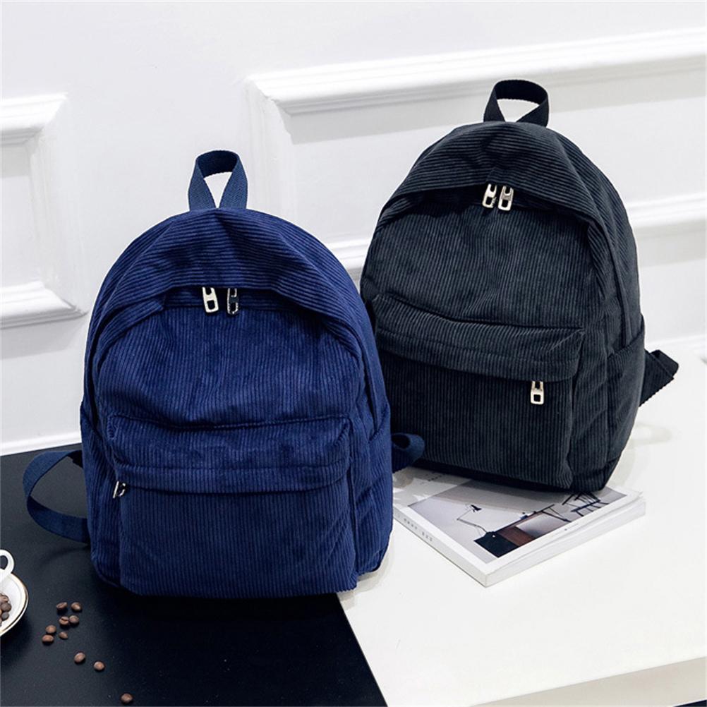 Corduroy Backpack Striped School Bag Travel Backpack Casual Daypack Laptop Backpack for Boys Girls