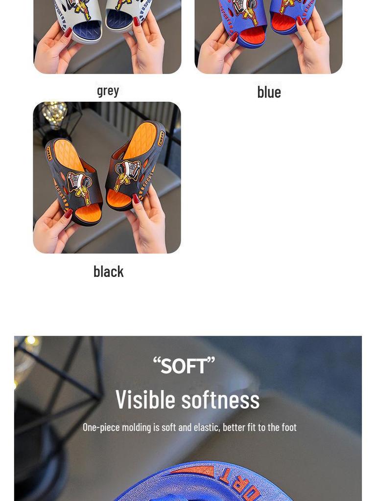 Kids Non-Slip Cartoon Slippers for Indoor & Bath - Cute Summer Design for Boys, Girls & Parent-Child