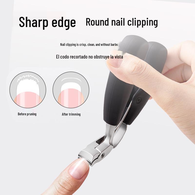 Coupe-ongles à tête courbée en acier inoxydable - Grande ouverture, Ciseaux de pédicure anti-éclaboussures