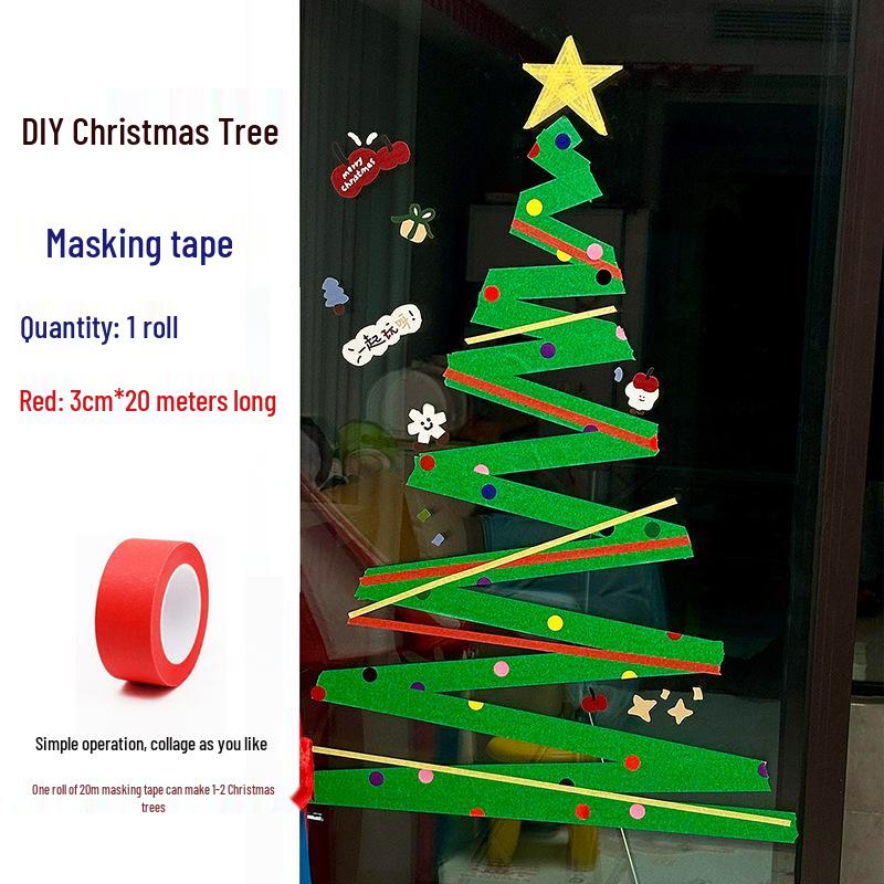 Budget-Friendly DIY Crepe Paper Christmas Tree Decoration Kit for Windows