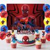 Spider Man Party Tablecloth Backdrop Balloon Cake Decor Set For Superhero Celebration